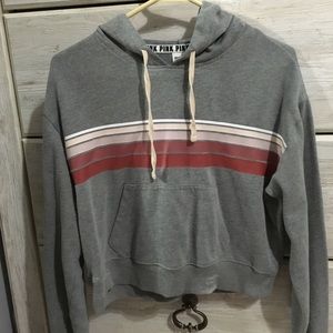 Pink Victoria’s Secret grey cropped sweatshirt